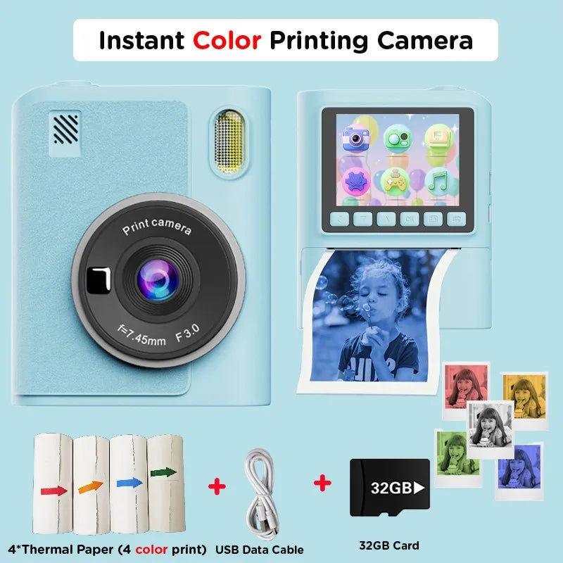 Kinder-Sofortdruckkamera mit Farbfilter und Spaß