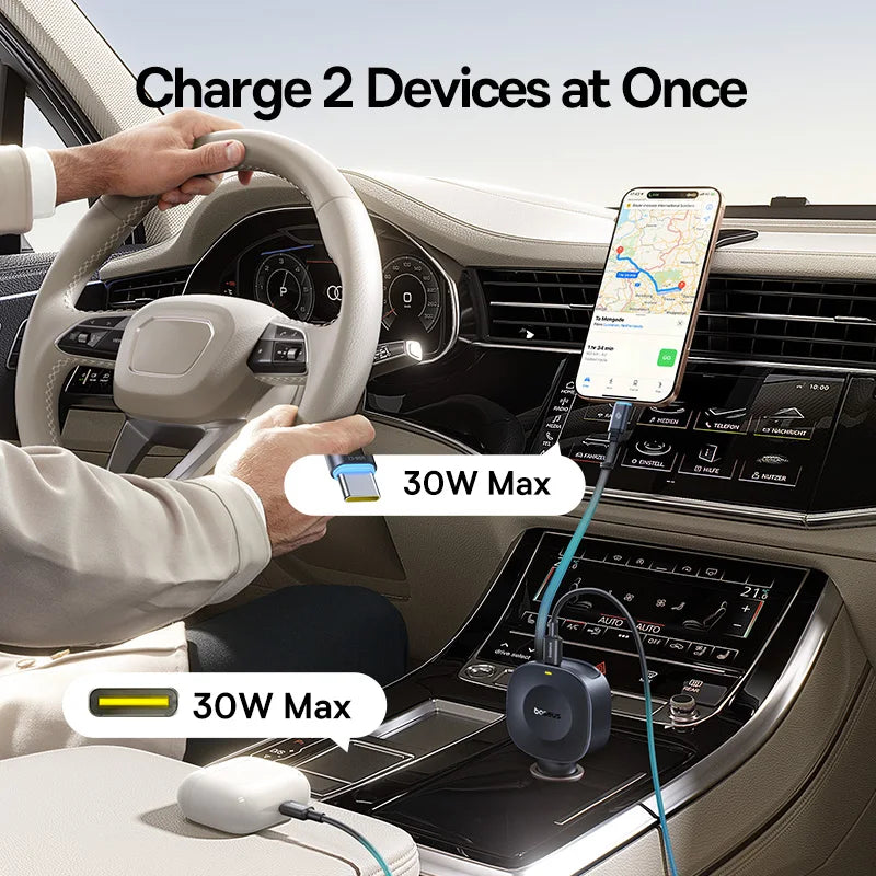 30W Auto Schnellladegerät Dual USB-C