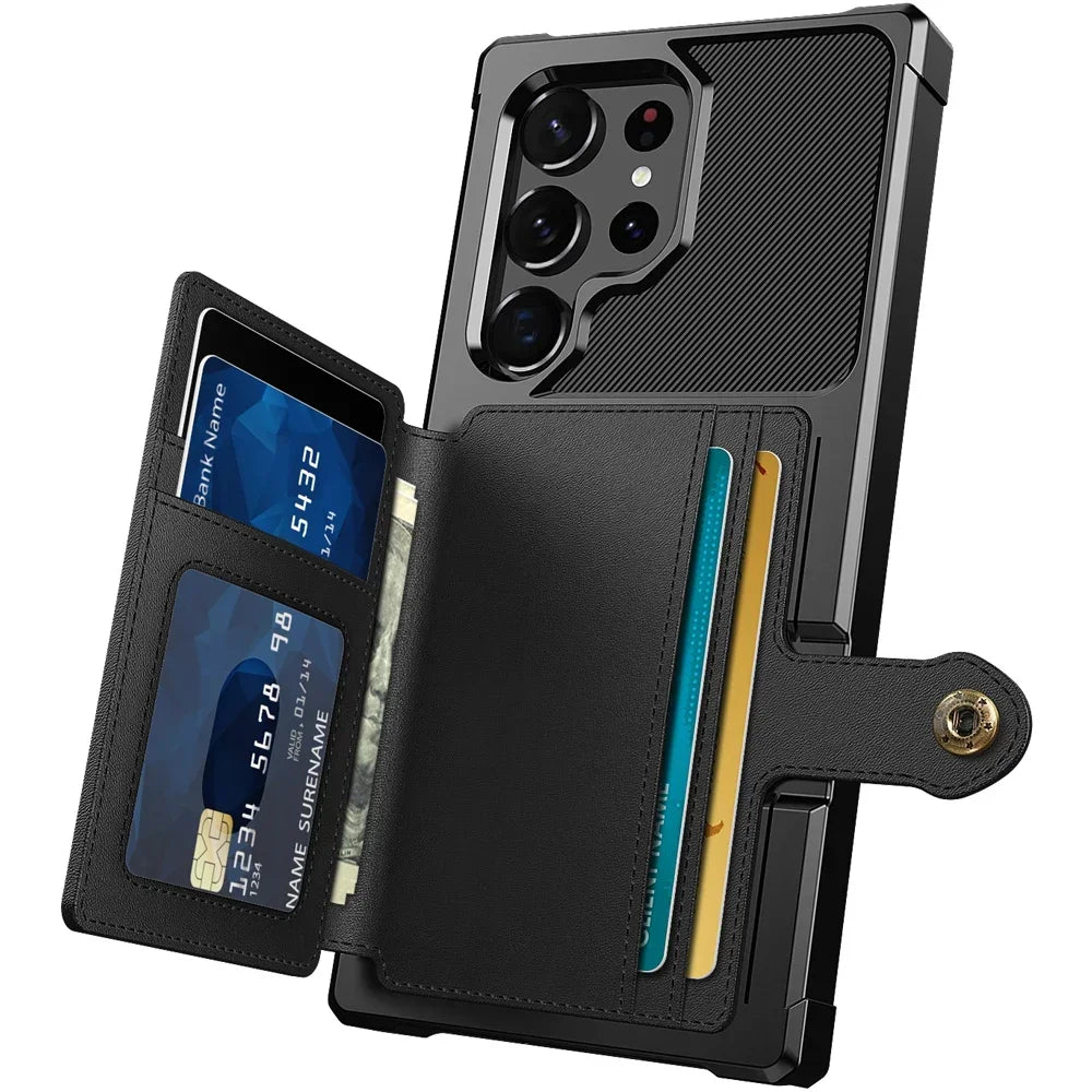 PU Leder Kartenetui Hülle für Galaxy S25/S24