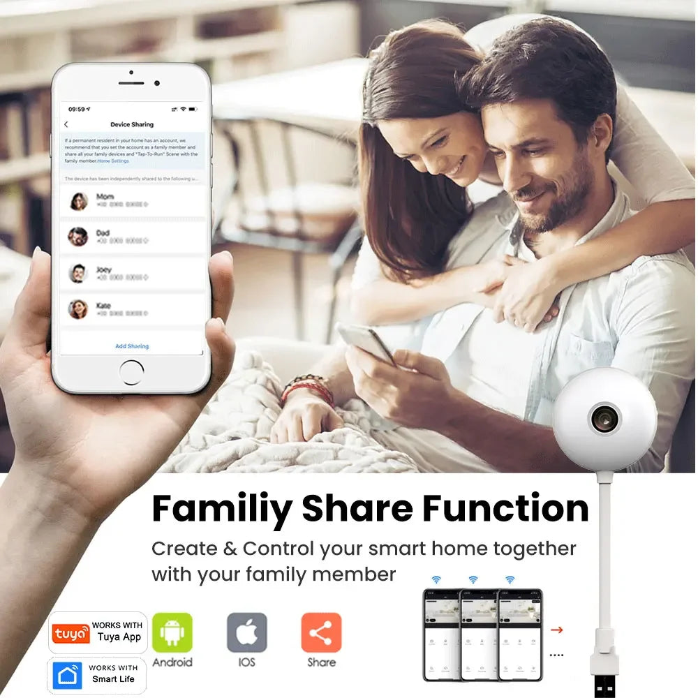 5MP Mini WiFi Baby Monitor Camera with AI Tracking