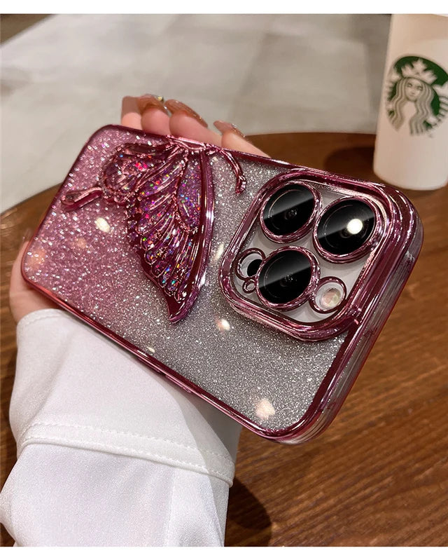 Luxus Glitzer Schmetterling Hülle für iPhone 17 Pro Max