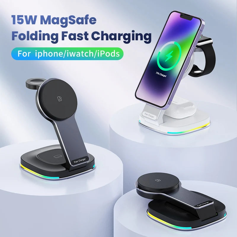 3in1 Maxsafe Qi2 faltbarer Ultra-Schnell-Ladeständer