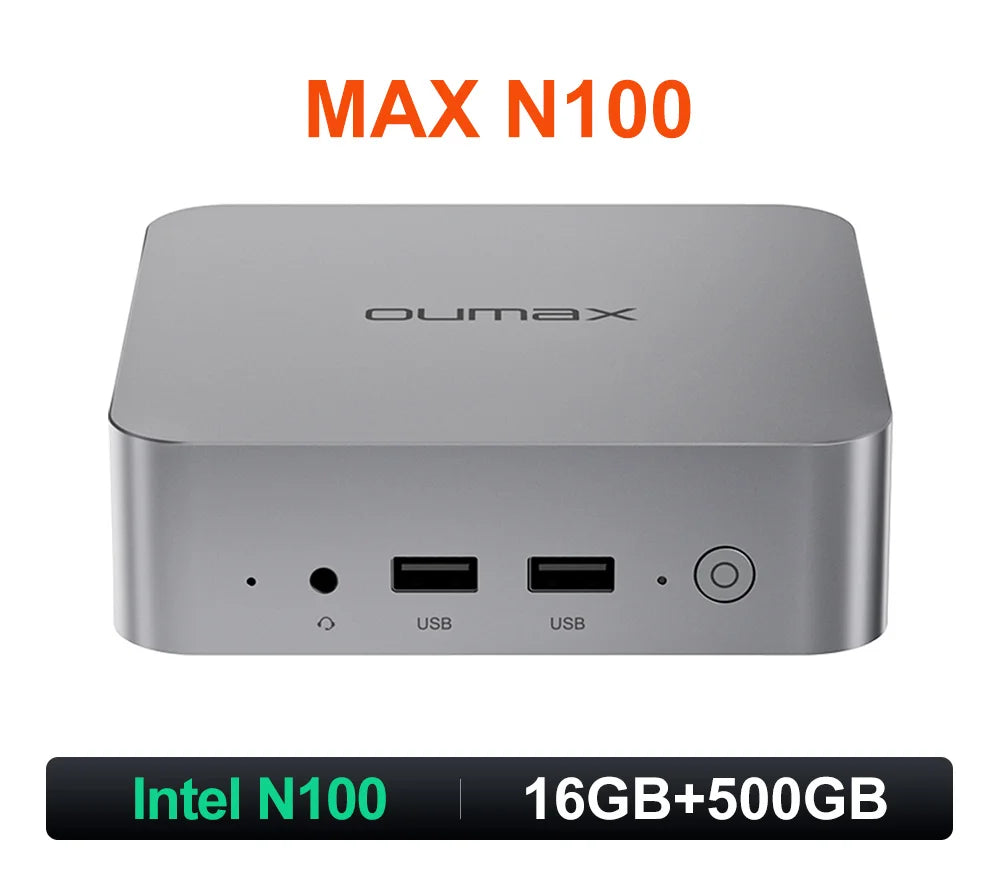 Leiser Mini-PC N100 mit 16GB RAM & 500GB SSD