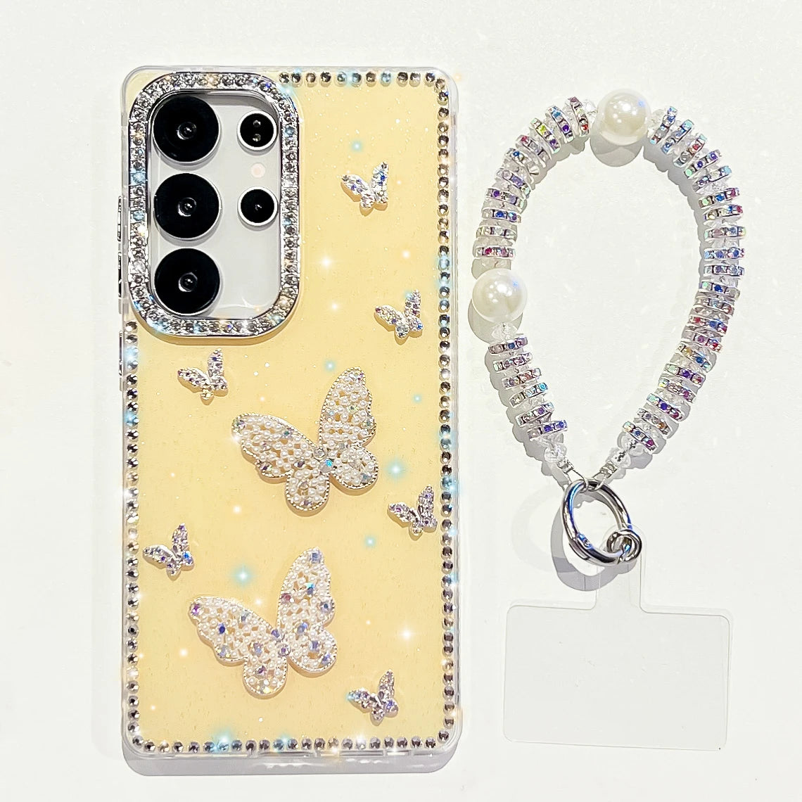 Luxus Stern Glitzer Schmetterling Hülle für Samsung S25