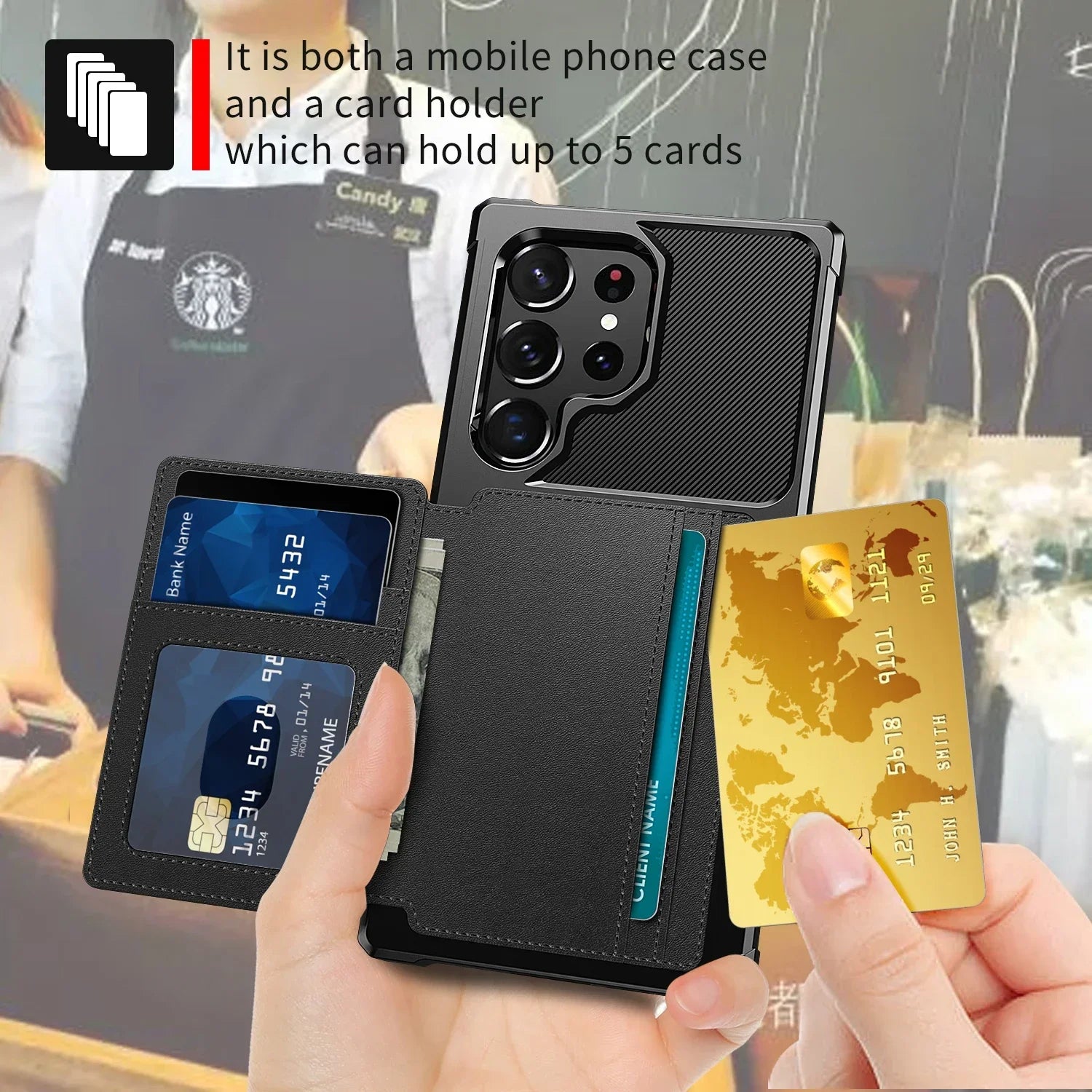 PU Leder Kartenetui Hülle für Galaxy S25/S24