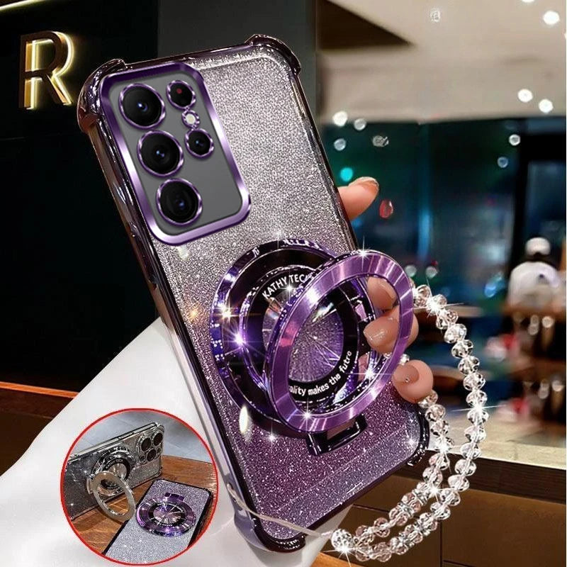 Kristall Armband Hülle mit Ständer für Samsung S25