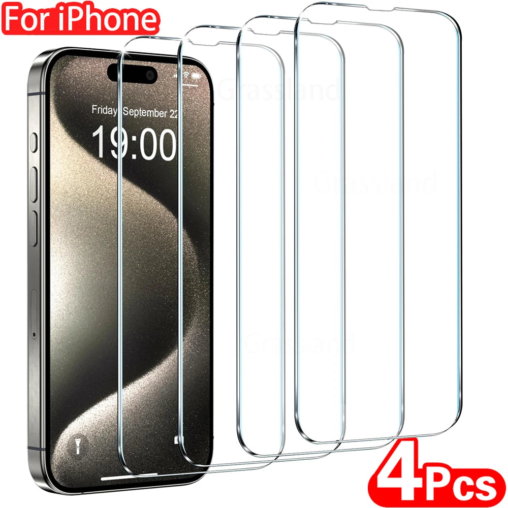 4 Stück iPhone Panzerglas Displayschutz