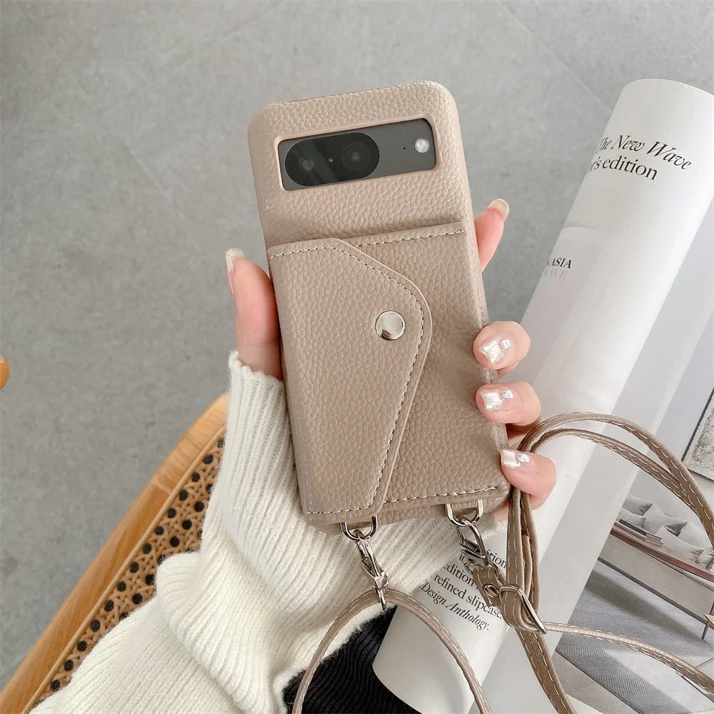 Crossbody Lederhülle für Google Pixel 8 Pro