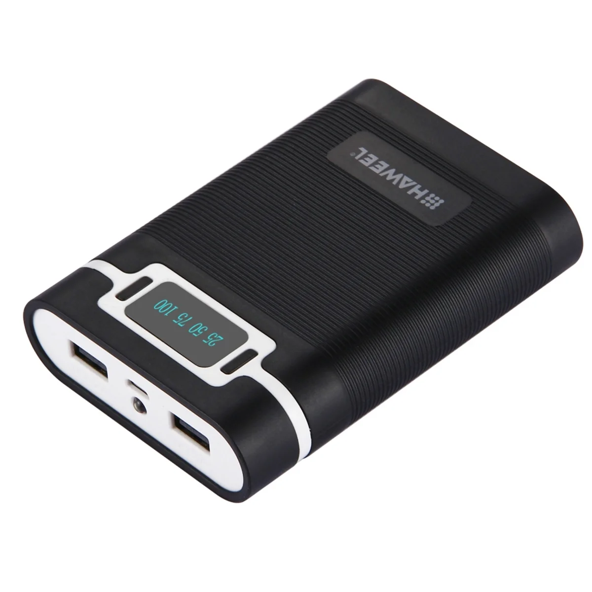 HAWEEL DIY 4X 18650 Akku (nicht im Lieferumfang enthalten), 10.000 mAh Powerbank-Shell-Box mit 2 USB-Ausgängen und Display für Smartphones-A