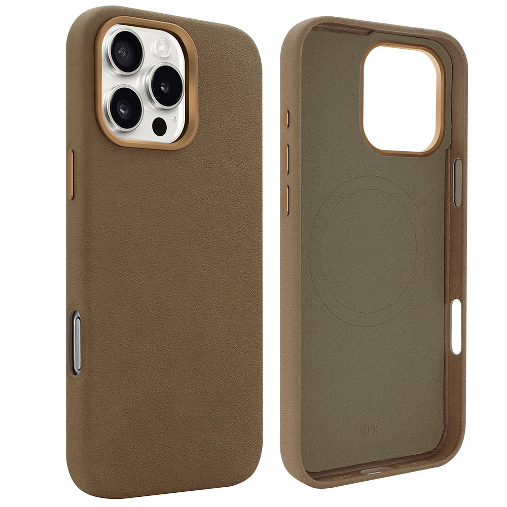 Wildleder Lederhülle für iPhone 17 mit MagSafe