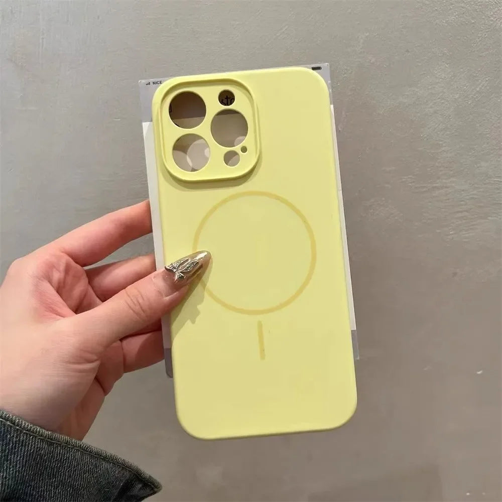 Flüssigsilikon Hülle iPhone 16–12 Magsafe