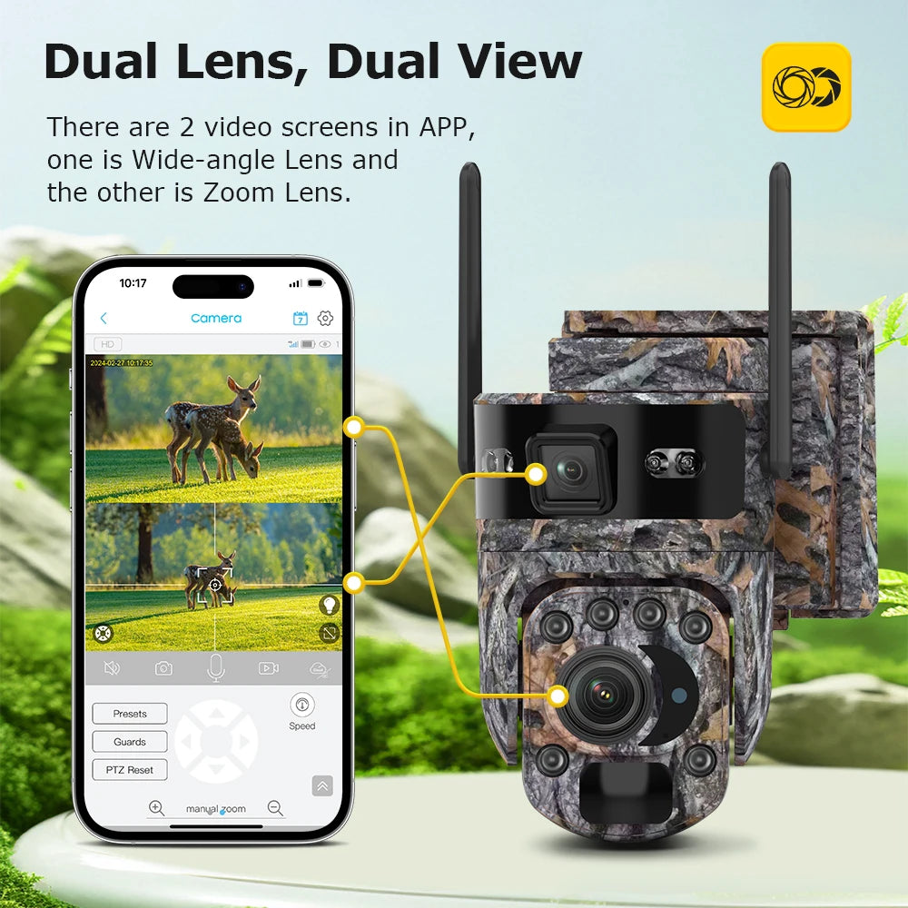 6K 4G Solar Sicherheitskamera mit 20X Zoom & Tracking