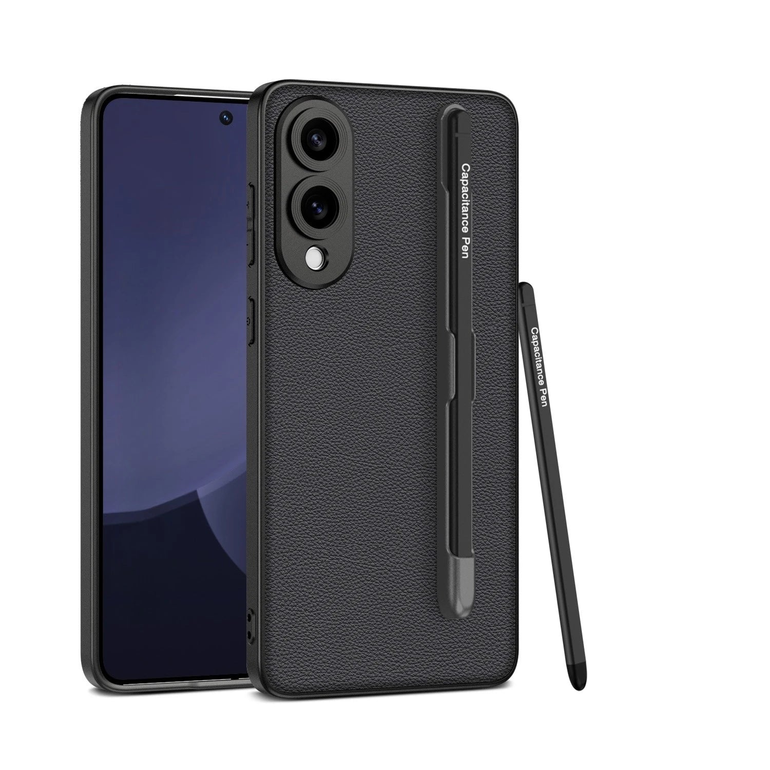 Carbon Leder Hülle mit Stift für Galaxy S25 Ultra