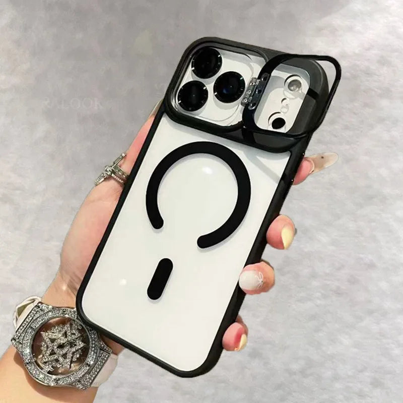 Transparente Magsafe Hülle für iPhone 17 mit Halter