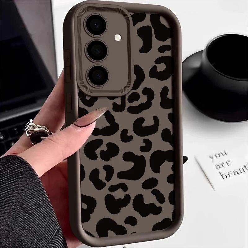 Leoparden Hülle Schwarz für Samsung Galaxy Modelle