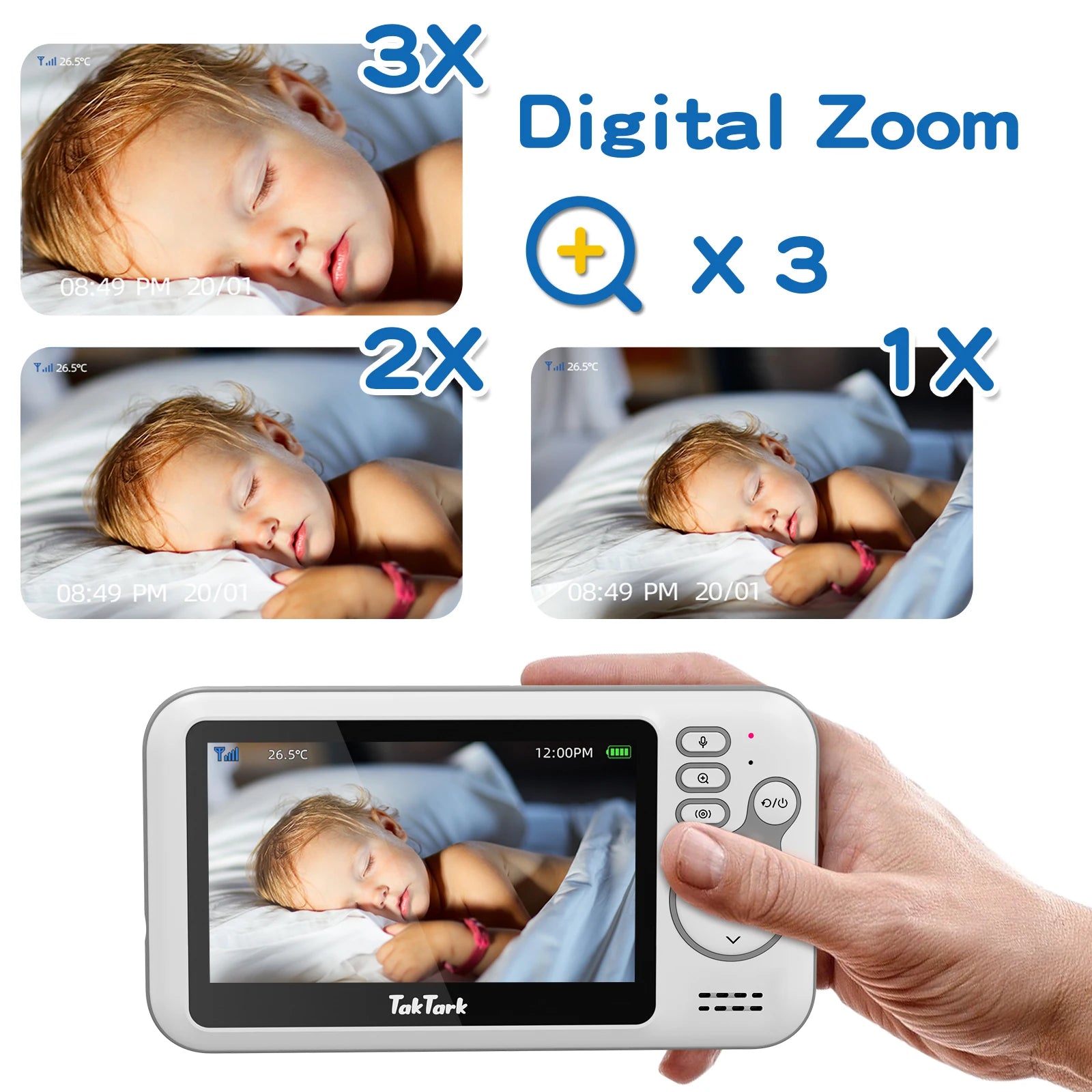 Video Babyphone 4,3" mit Zoom & Nachtsicht