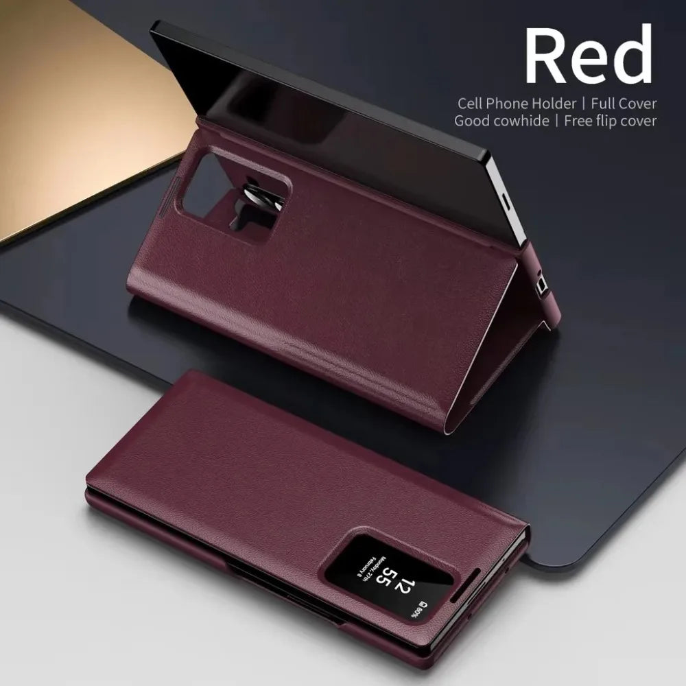 Minimalistische Leder Kartenhalter Hülle Samsung