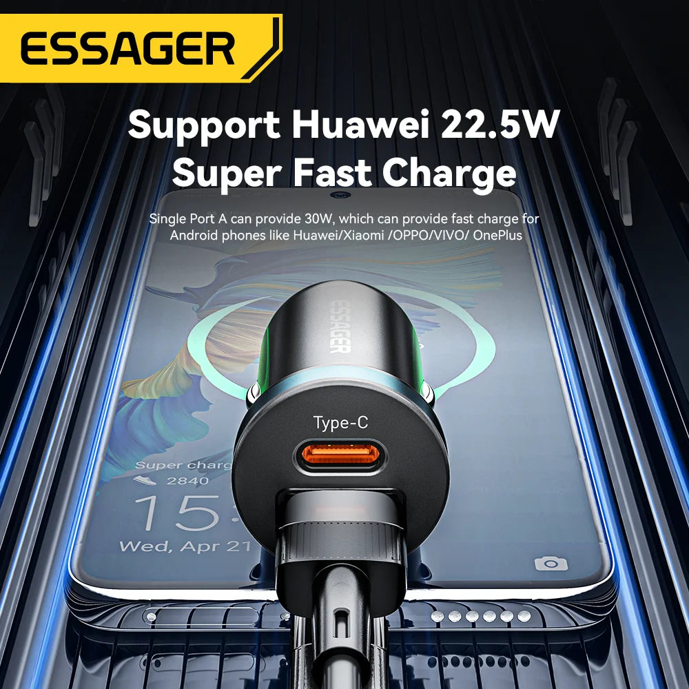 30W USB-C Autoladegerät Schnellladung