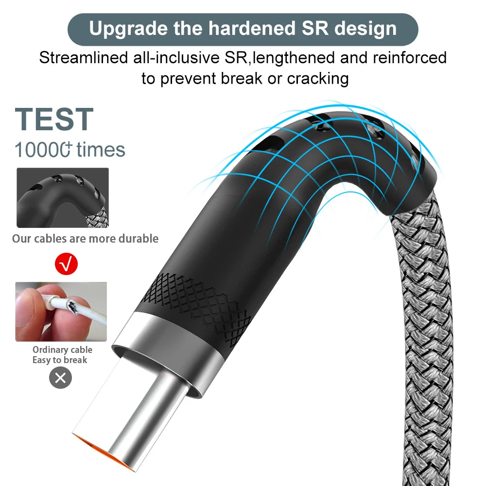 USB-C Kabel 5A Schnellladen 3–8 Meter