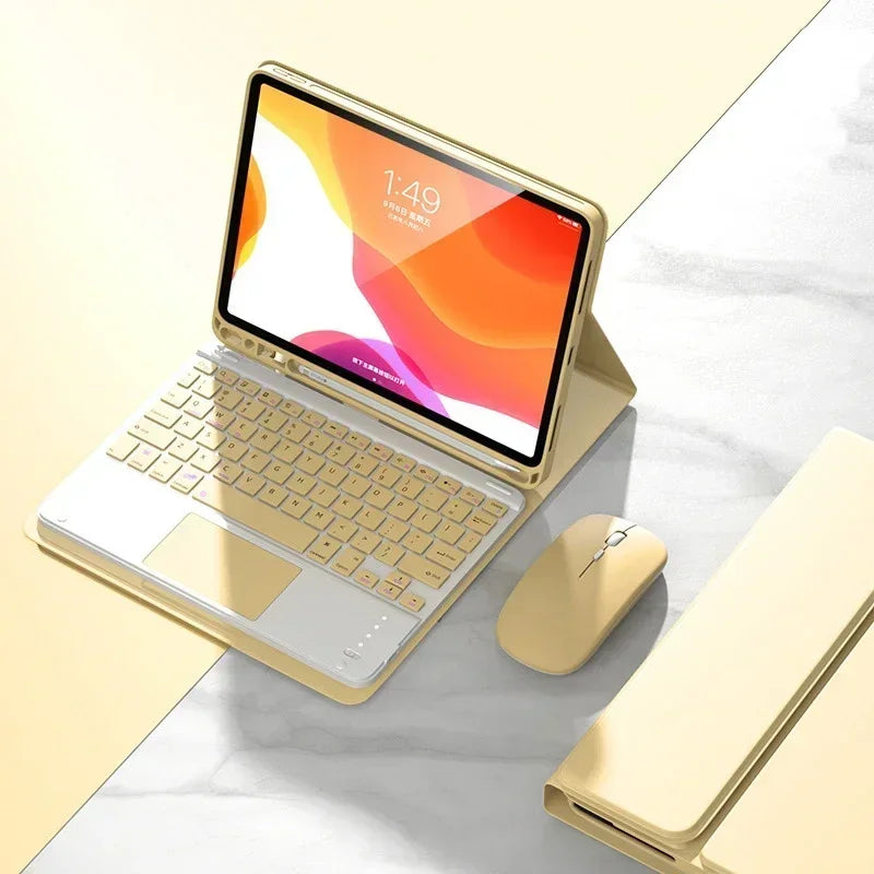 Kabellose Tastatur mit Maus für iPad Hülle