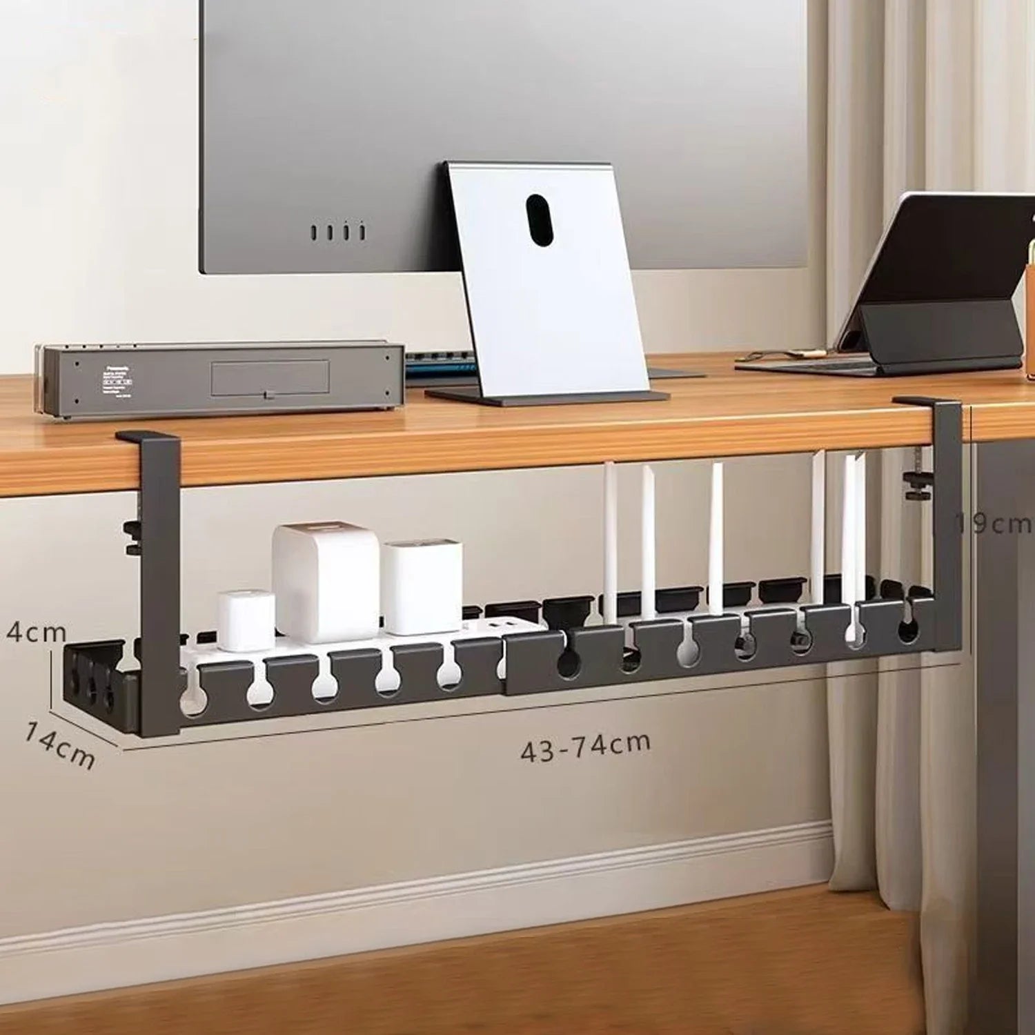 Kabelmanagement-Tablett für Schreibtisch und Büro