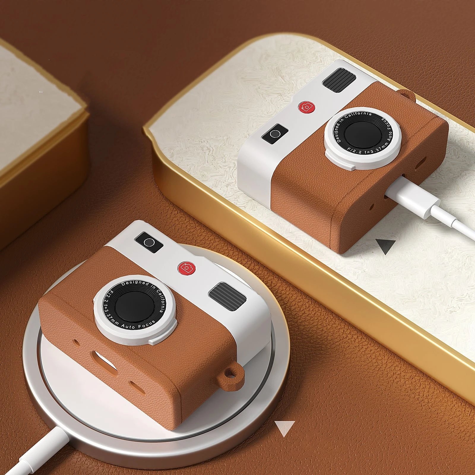 Retro camera design silicone case for AirPods Pro 3