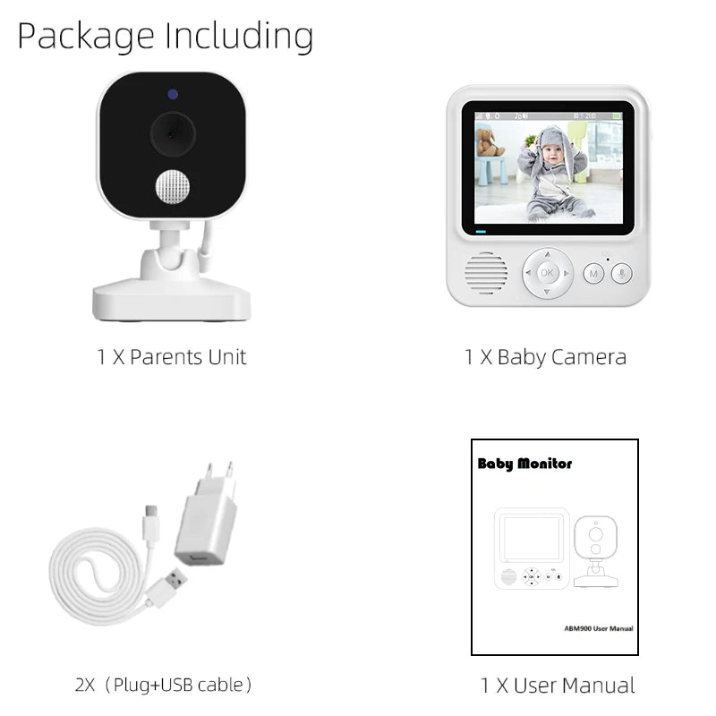 2.8-inch baby monitor with 1080P, temperature &amp; VOX