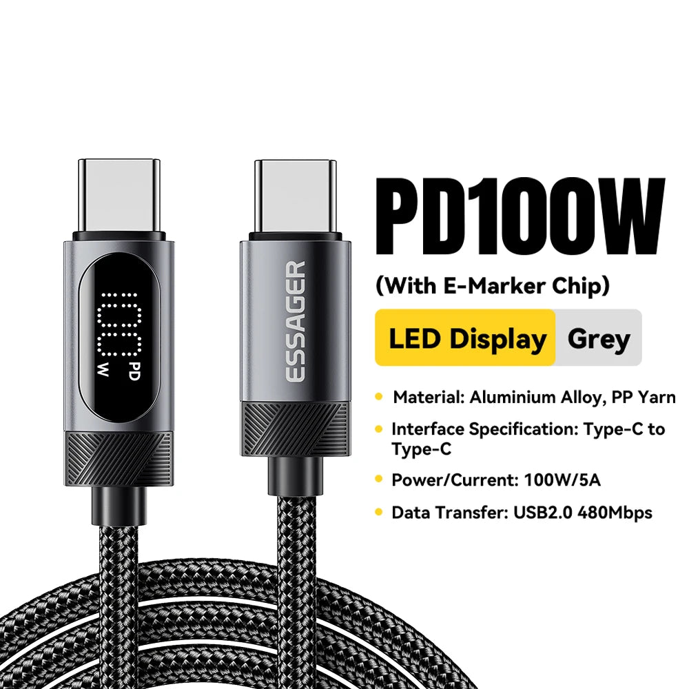 Essager USB-C Kabel 2 m mit Display