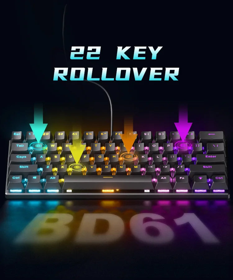 60 % Mechanische Gaming-Tastatur Weiß