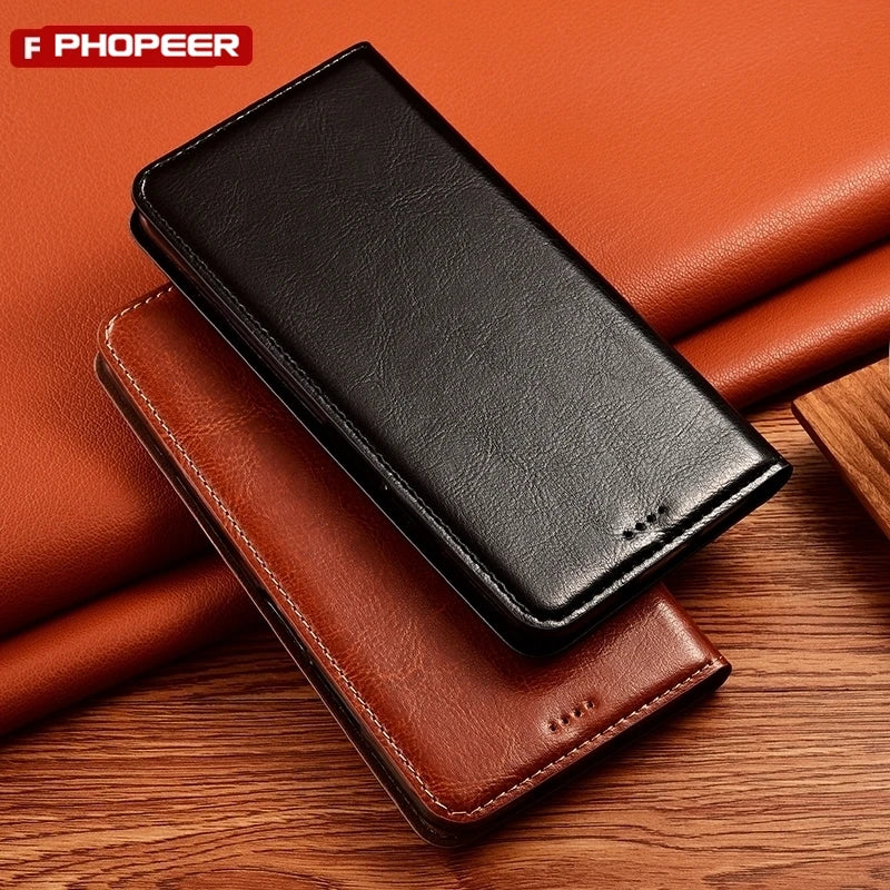 Echtleder Flip Wallet Hülle für iPhone 17 Pro