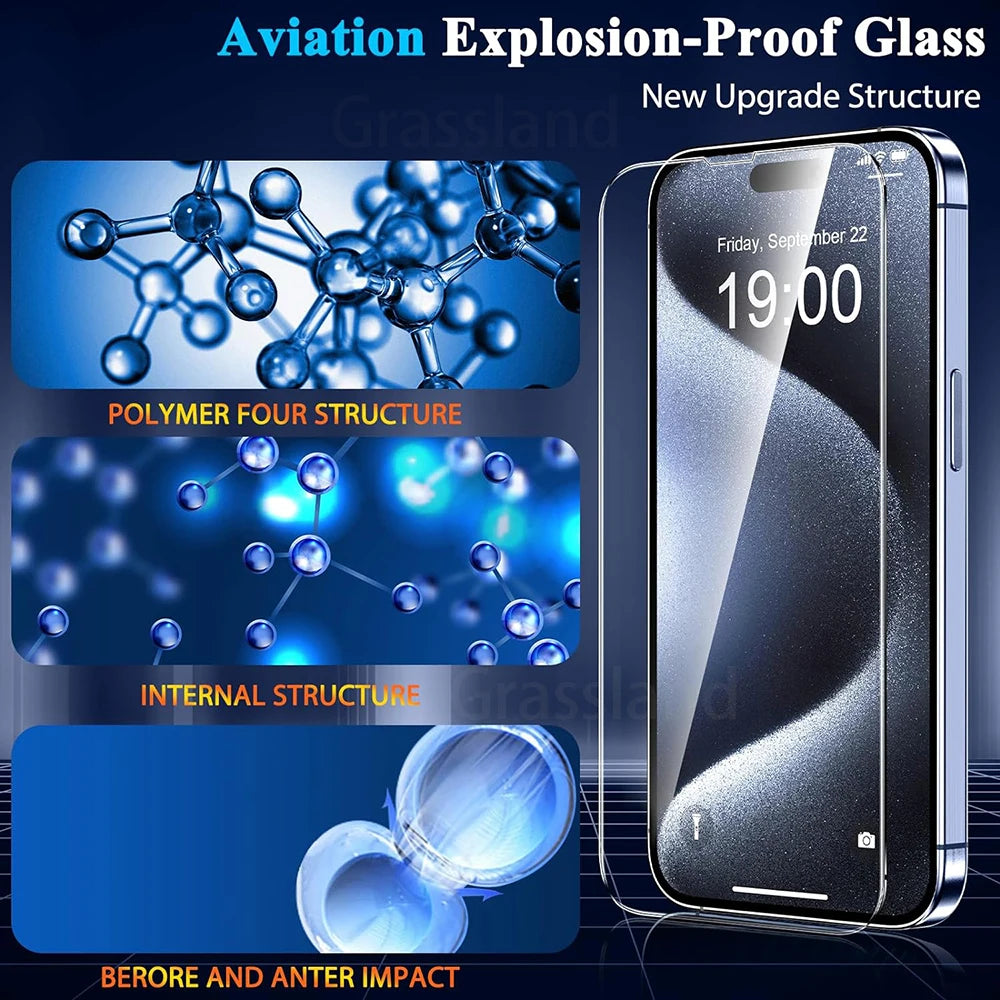 4 Stück iPhone Panzerglas Displayschutz