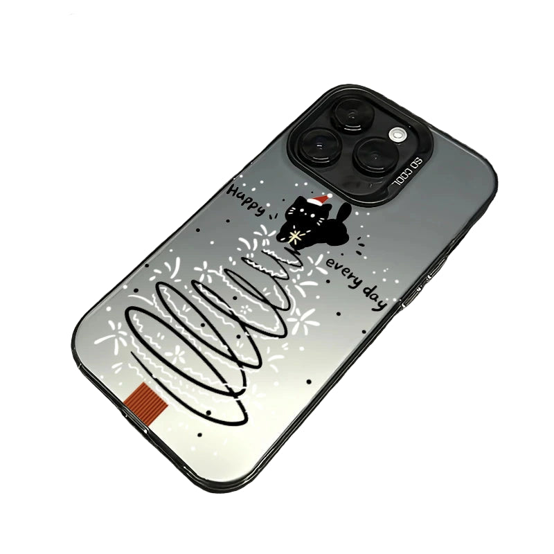 Weihnachts Schwarze Katze Handyhülle für Samsung S25