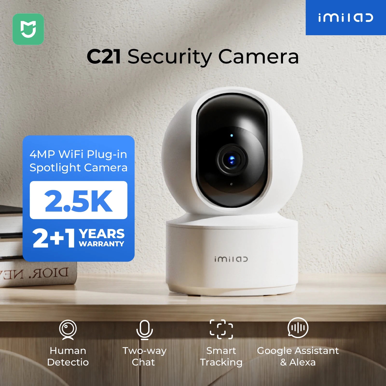 2,5K IP Kamera mit App, 360° Blick & Nachtsicht