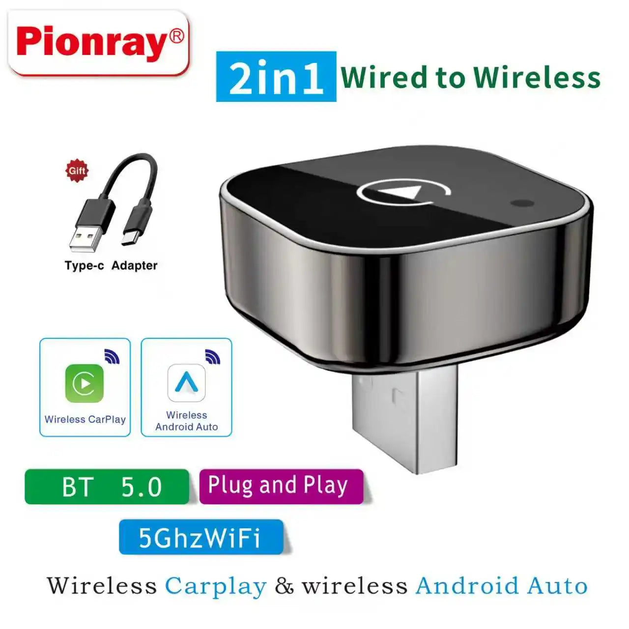 2-in-1 Kabelloser CarPlay Adapter Mini