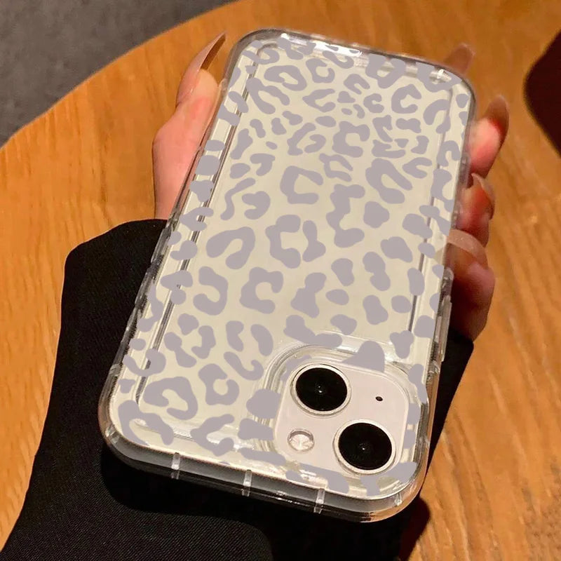 Graue Leopardenmuster Handyhülle für Samsung Galaxy