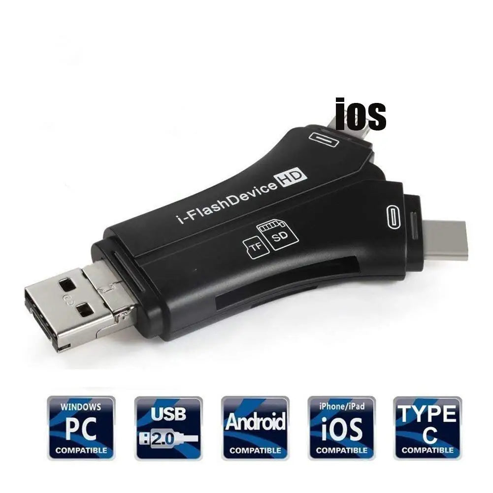 4-in-1 Kartenleser USB-C, Lightning & Micro SD