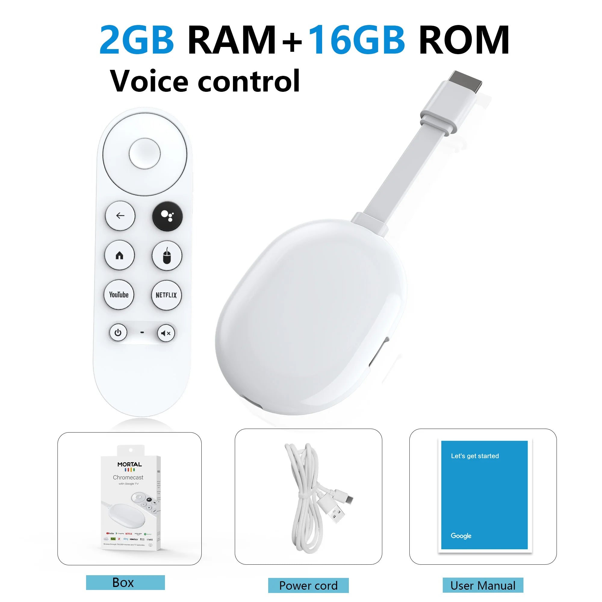 Android 14 Smart TV Stick mit Sprachsteuerung