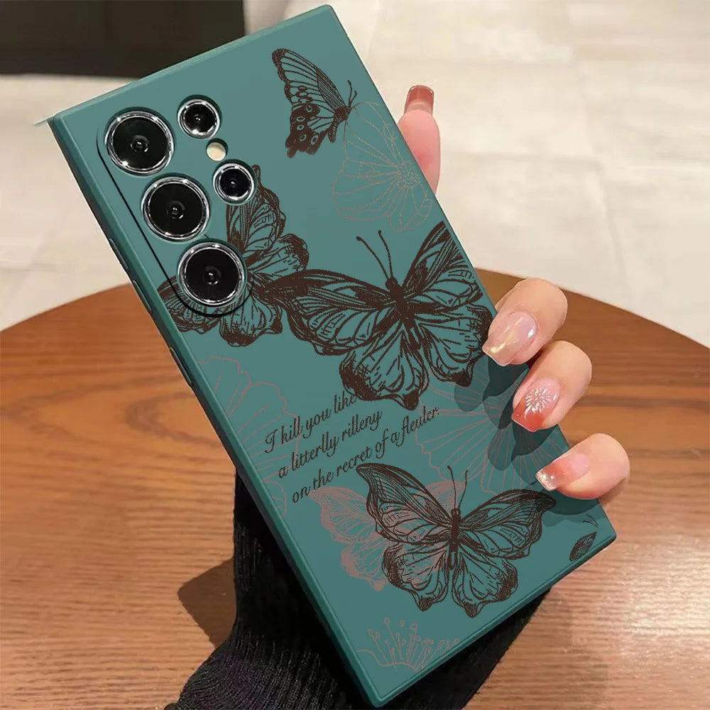 Schmetterling Hülle Schwarz für Samsung Galaxy