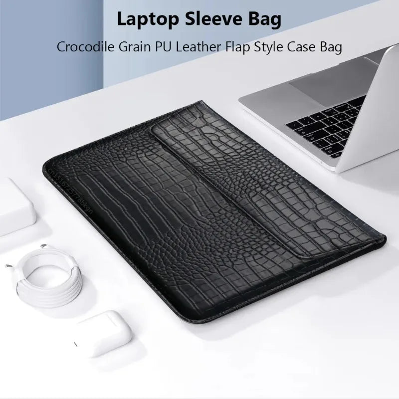 Krokodil-Leder Laptop Sleeve MacBook