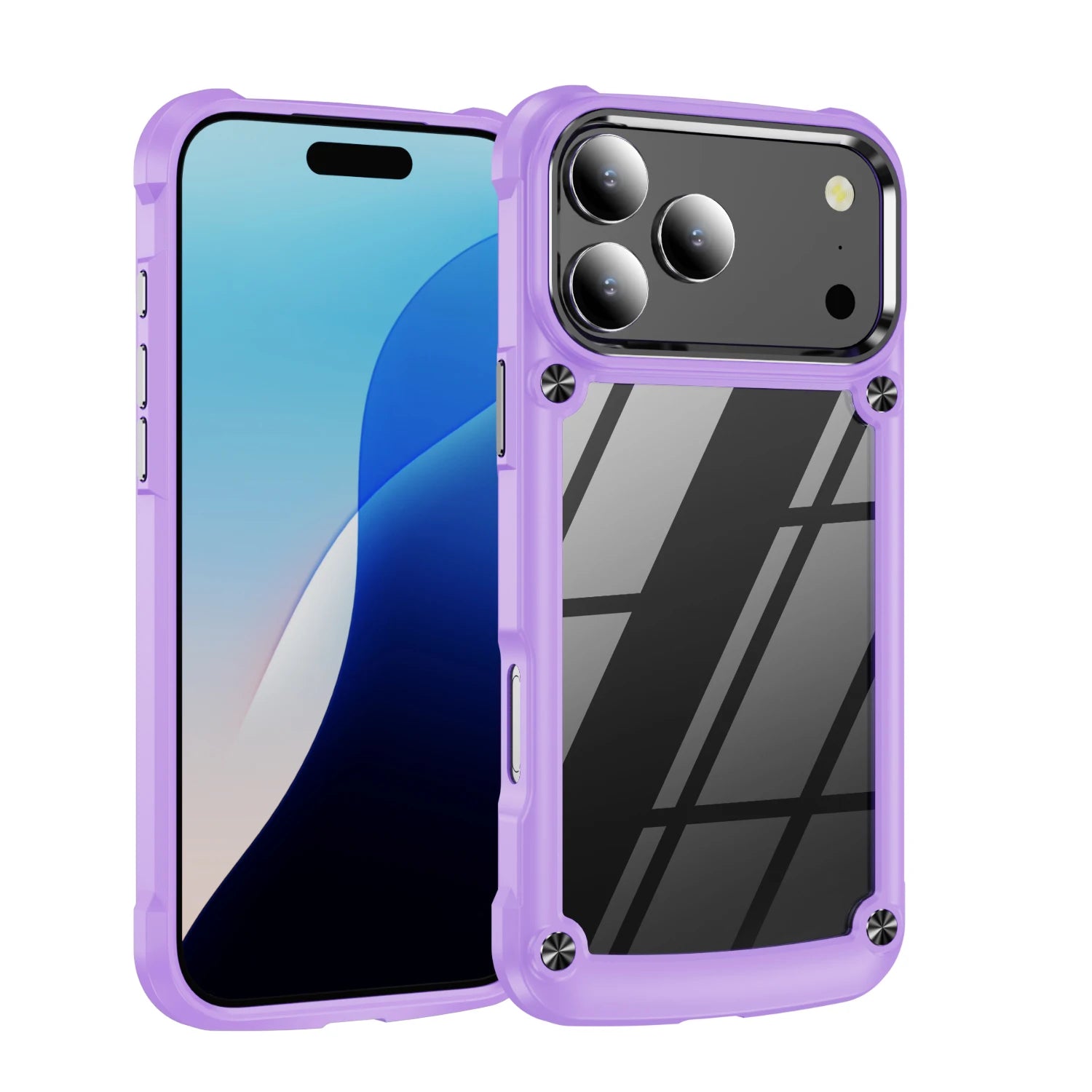 Transparente Militär-Hülle für iPhone 17 mit Metallrahmen
