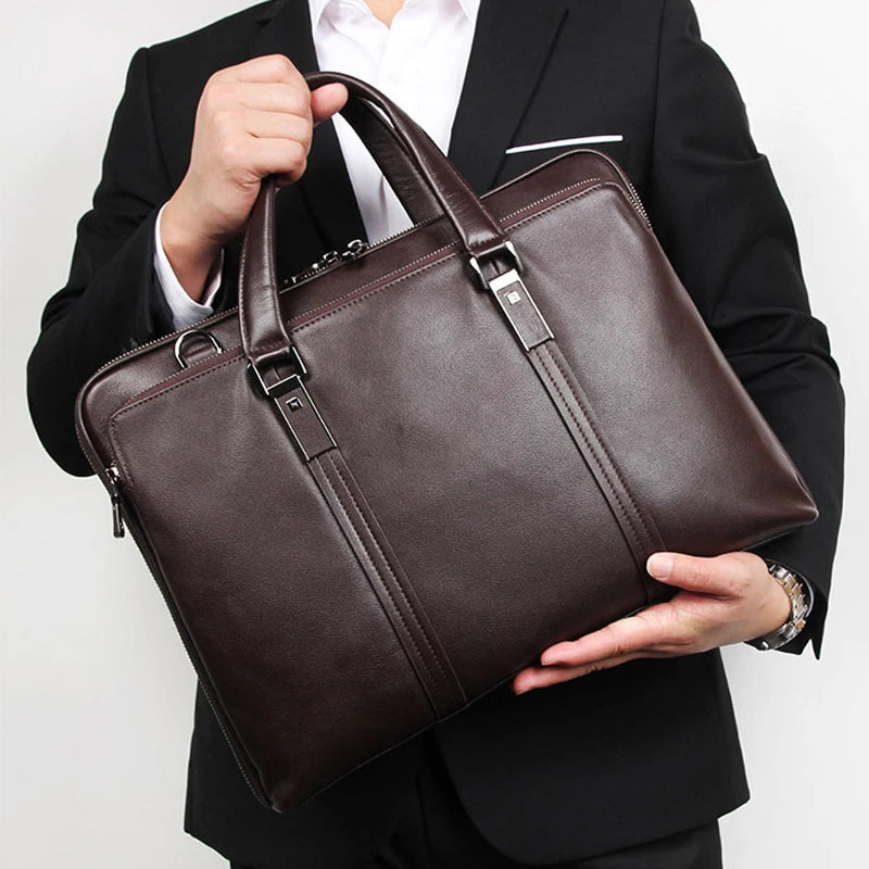 Luxus Leder Aktentasche Herren 15,6 Zoll