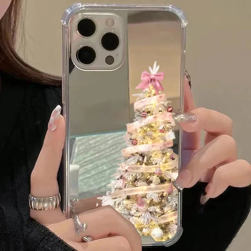 Weihnachtsbaum Muster Spiegel Hülle für Samsung S25