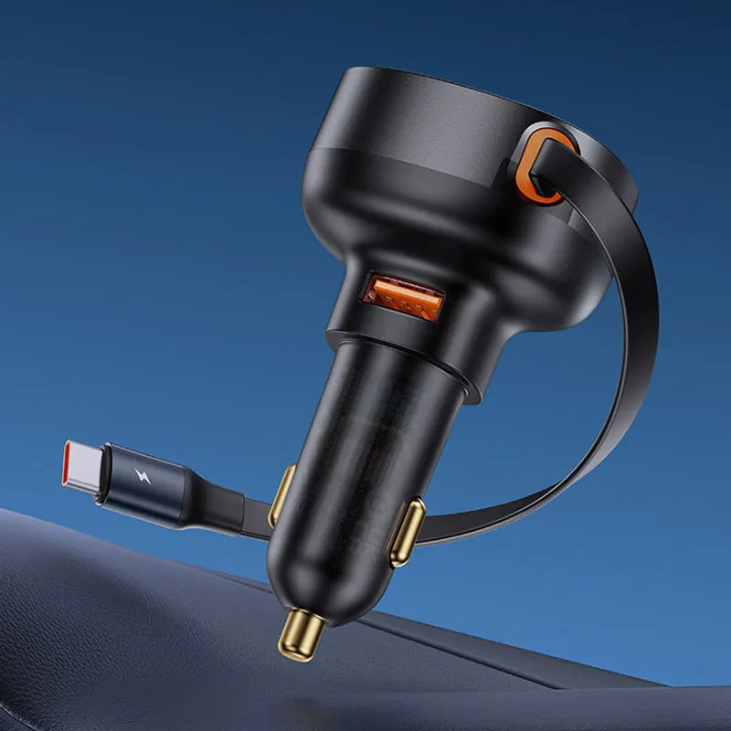 Baseus 60W Autoladegerät mit einziehbarem Kabel