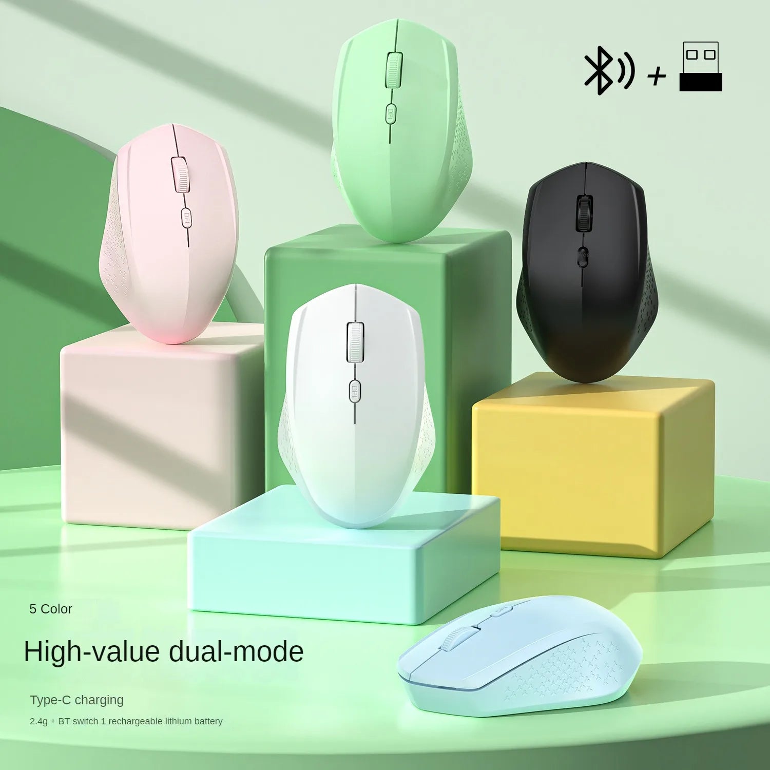 Ergonomische Bluetooth Funkmaus mit 2,4 GHz und Akku