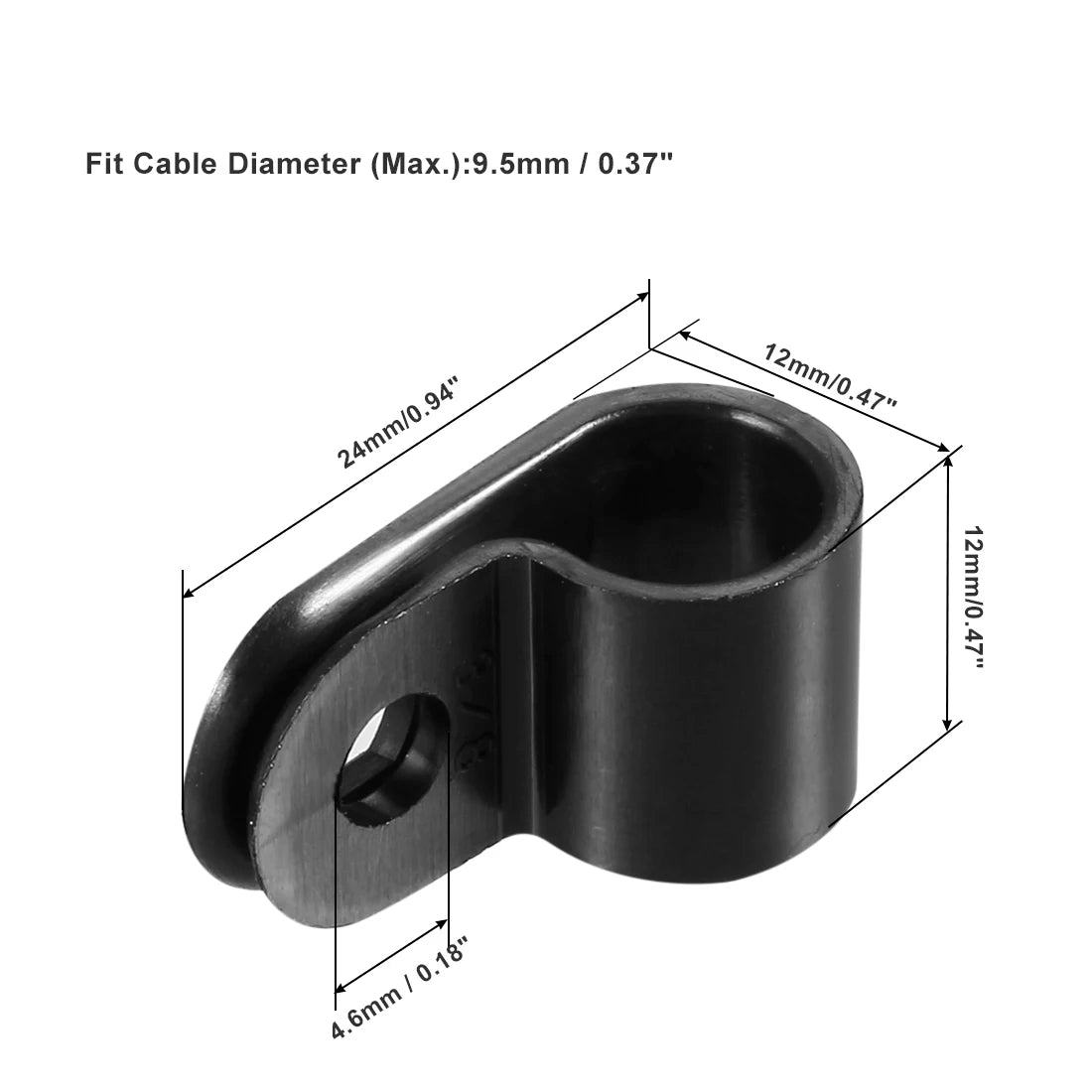 Nylon R-Typ Kabelklemmen Set für Kabelmanagement 100Stk