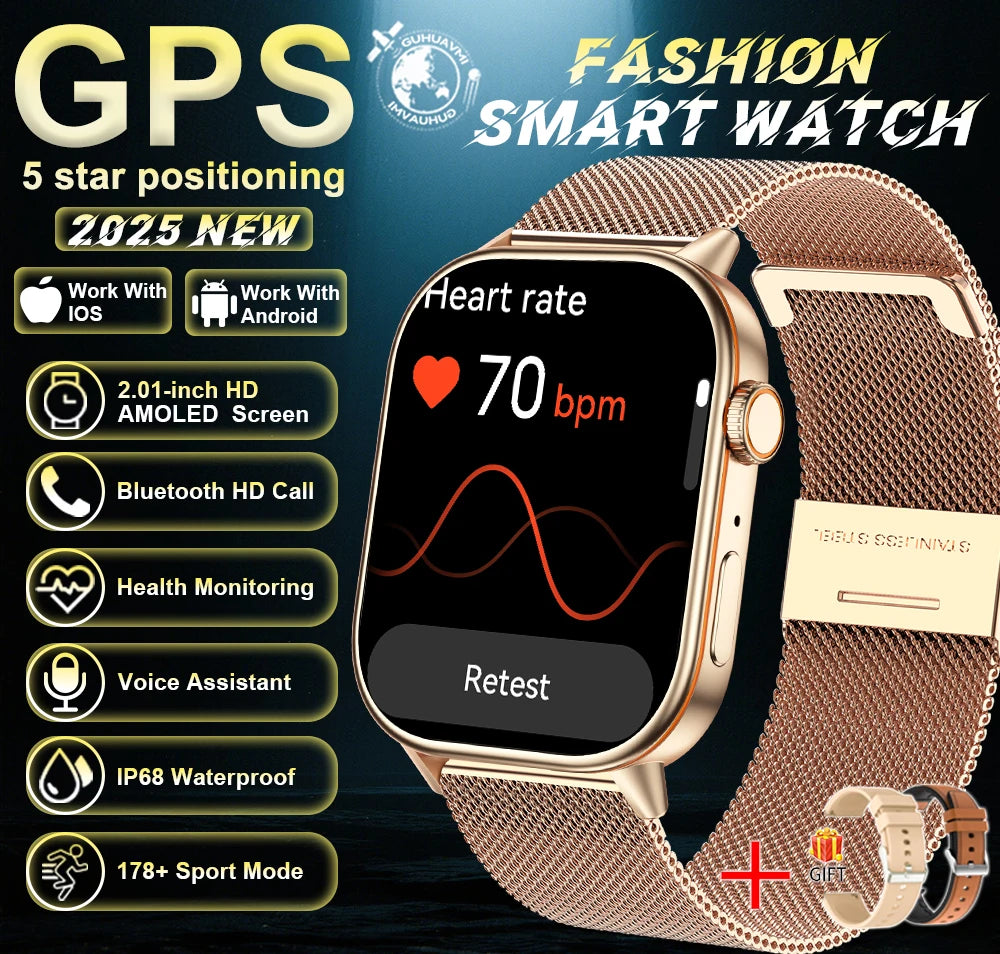 Robuste 2025 Militär GPS Smartwatch mit Taschenlampe & Bluetooth-Anruf für Android & iOS