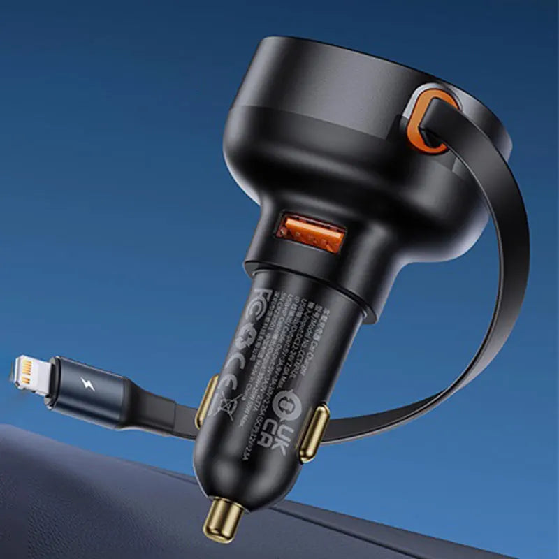 Baseus 60W Autoladegerät mit einziehbarem Kabel