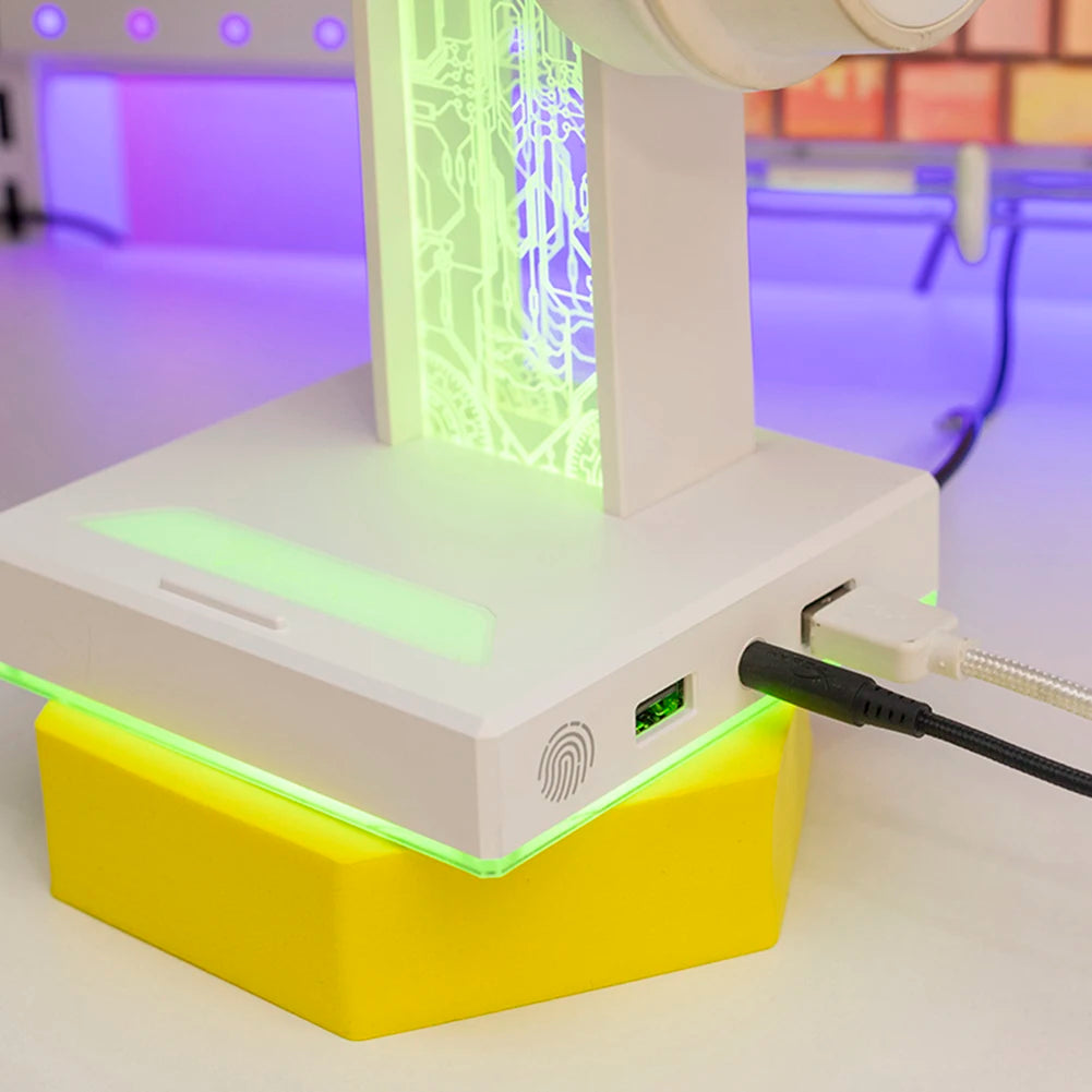 RGB Gaming Headphone Stand with USB &amp; 10 Lighting Modes