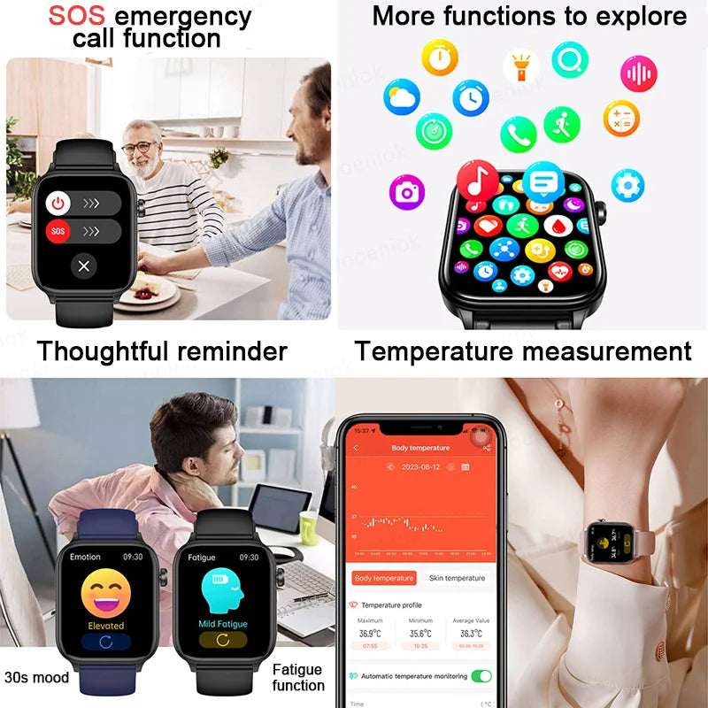 Smartwatch 2025 mit EKG, Harnsäure & Blutfette Analyse