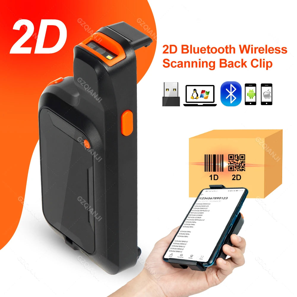 Drahtloser Mini Bluetooth 2D QR PDF417 Scanner